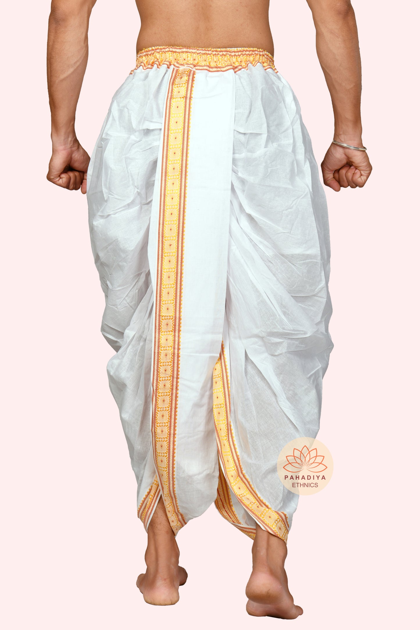 Shwet Veer – White (Pure Cotton, Elastic Wear and Dhoti Dupatta Set)