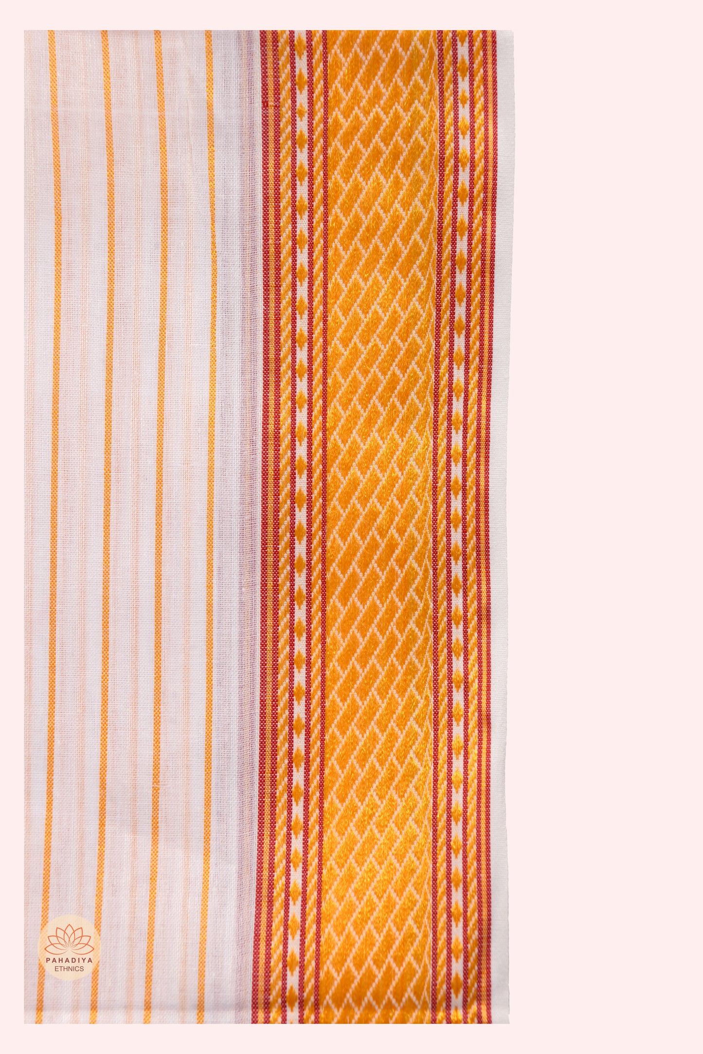 Dhruv – White Dhoti-Dupatta Set (SELF LINING)