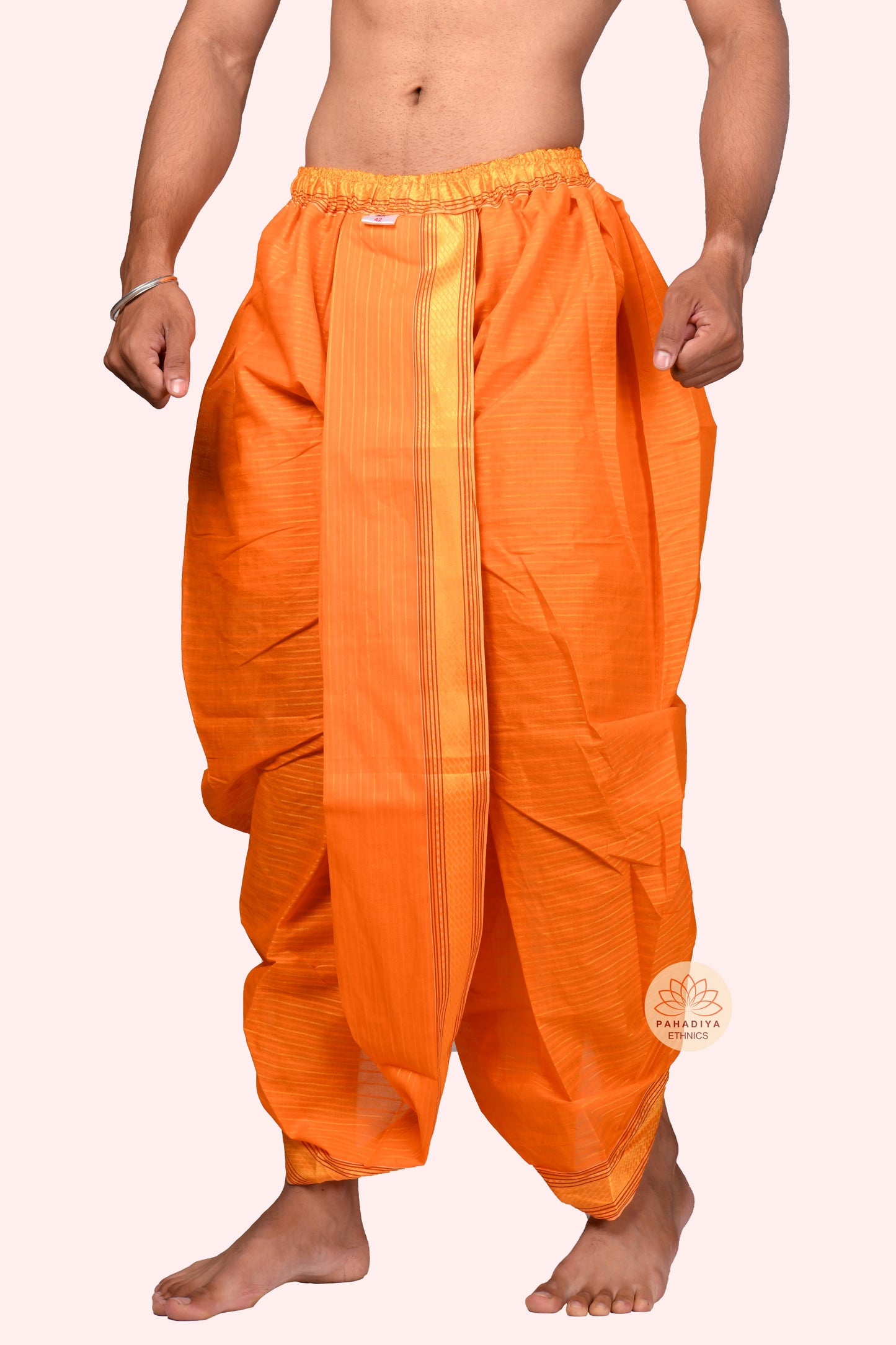 Dhruv – Kesari Dhoti-Dupatta Set (SELF LINING)