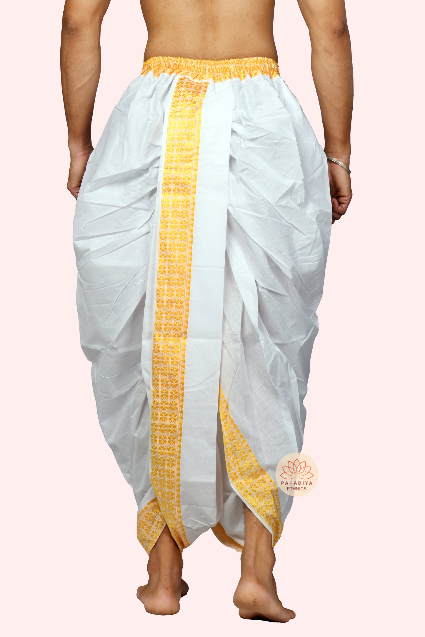 Arjun – Safed (Pure Cotton, Elastic Wear and Dhoti Dupatta Set)
