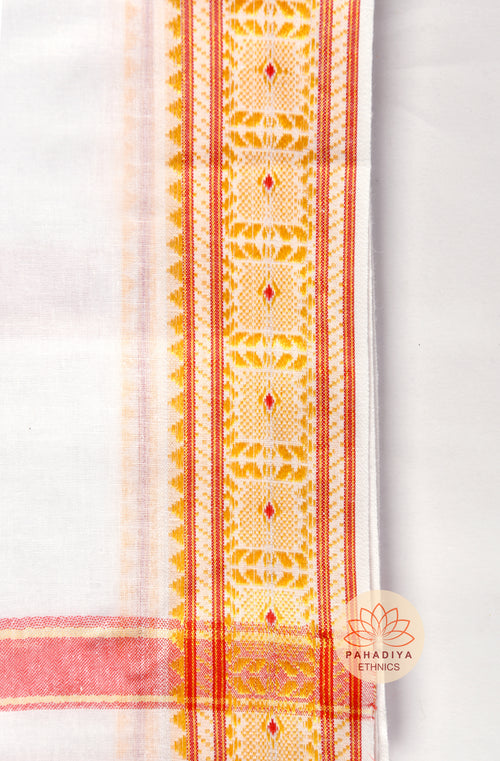 Shwet Veer – White (Pure Cotton, Elastic Wear and Dhoti Dupatta Set)