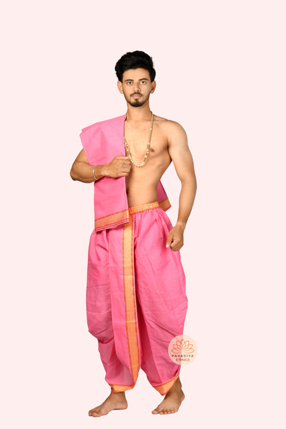 Gulaal Veer – The Warrior of Celebration (Pure Cotton, Elastic Wear and Dhoti Dupatta Set)