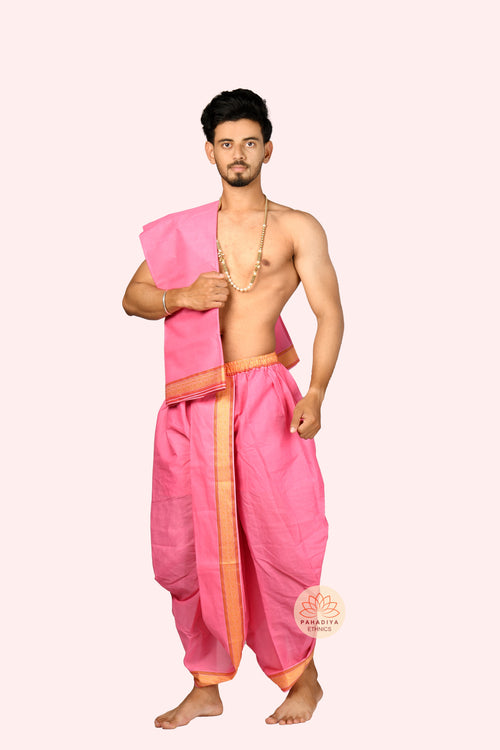 Gulaal Veer – The Warrior of Celebration (Pure Cotton, Elastic Wear and Dhoti Dupatta Set)