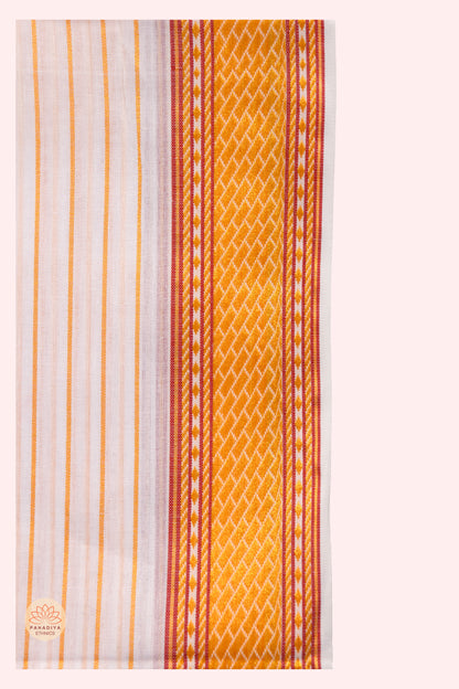 Dhruv – White Dhoti-Dupatta Set (SELF LINING)