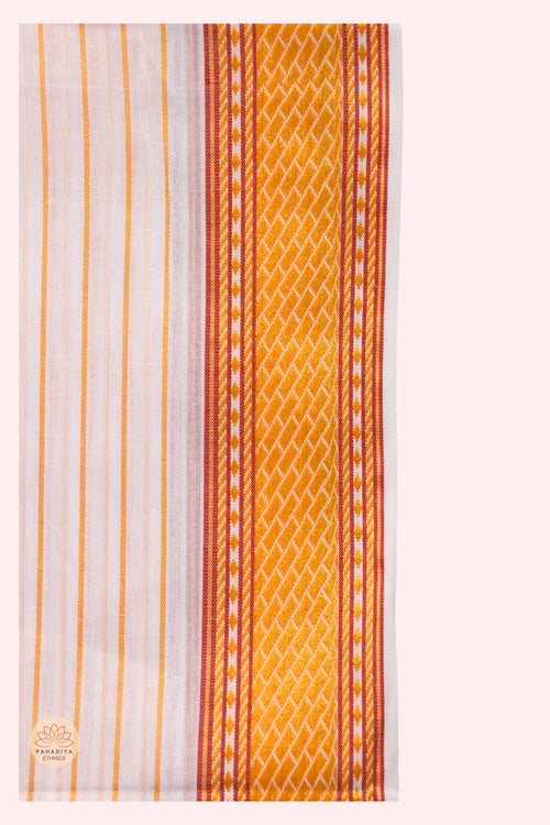 Dhruv – White Dhoti-Dupatta Set (SELF LINING)