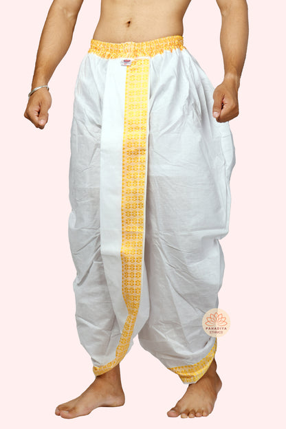 Arjun – Safed (Pure Cotton, Elastic Wear and Dhoti Dupatta Set)