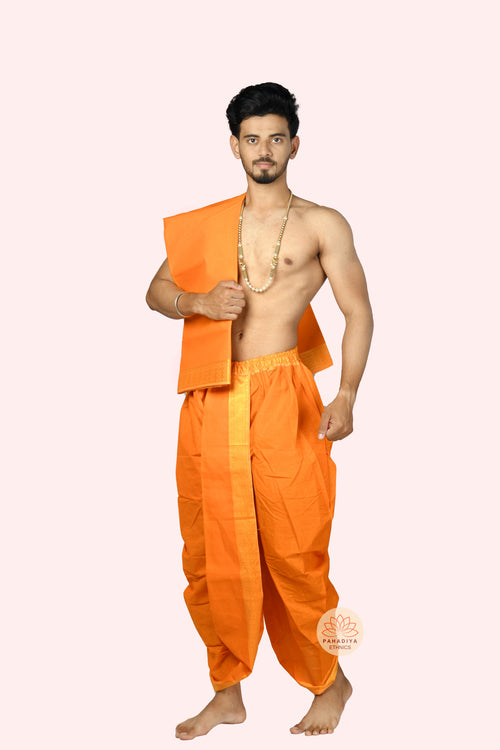 Arjun – Kesari (Pure Cotton, Elastic Wear and Dhoti Dupatta Set)